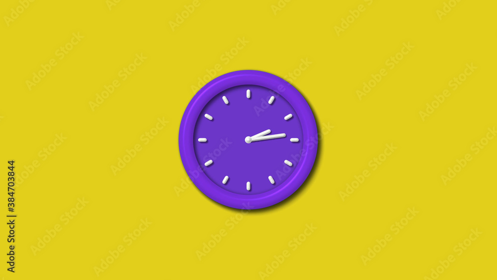 Counting down purple color 12 hours 3d wall cock isolated,clock isolated Counting down purple color 12 hours 3d wall cock isolated,clock isolated