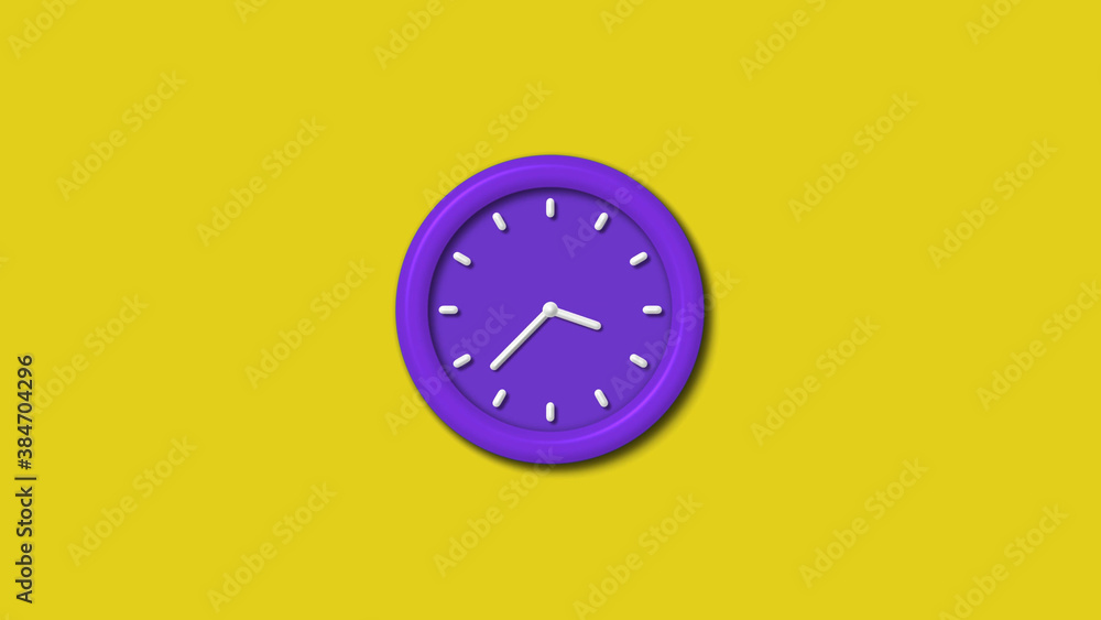 Counting down purple color 12 hours 3d wall cock isolated,clock isolated Counting down purple color 12 hours 3d wall cock isolated,clock isolated