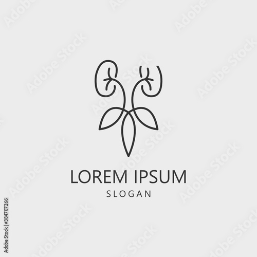 Modern Simple Kidney Care Logo Line Art Style, suitable for community, company, or anyone who concern on kidney care issue