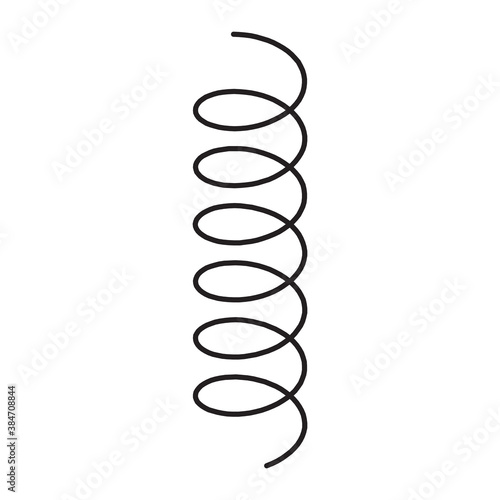  various shaped metal springs tapering. coil spring on white background 
