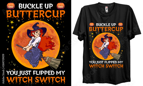 Buckle up buttercup Halloween holiday, t-shirt design, vector design illustration,  Zombie Halloween Party Pumpkin element vector