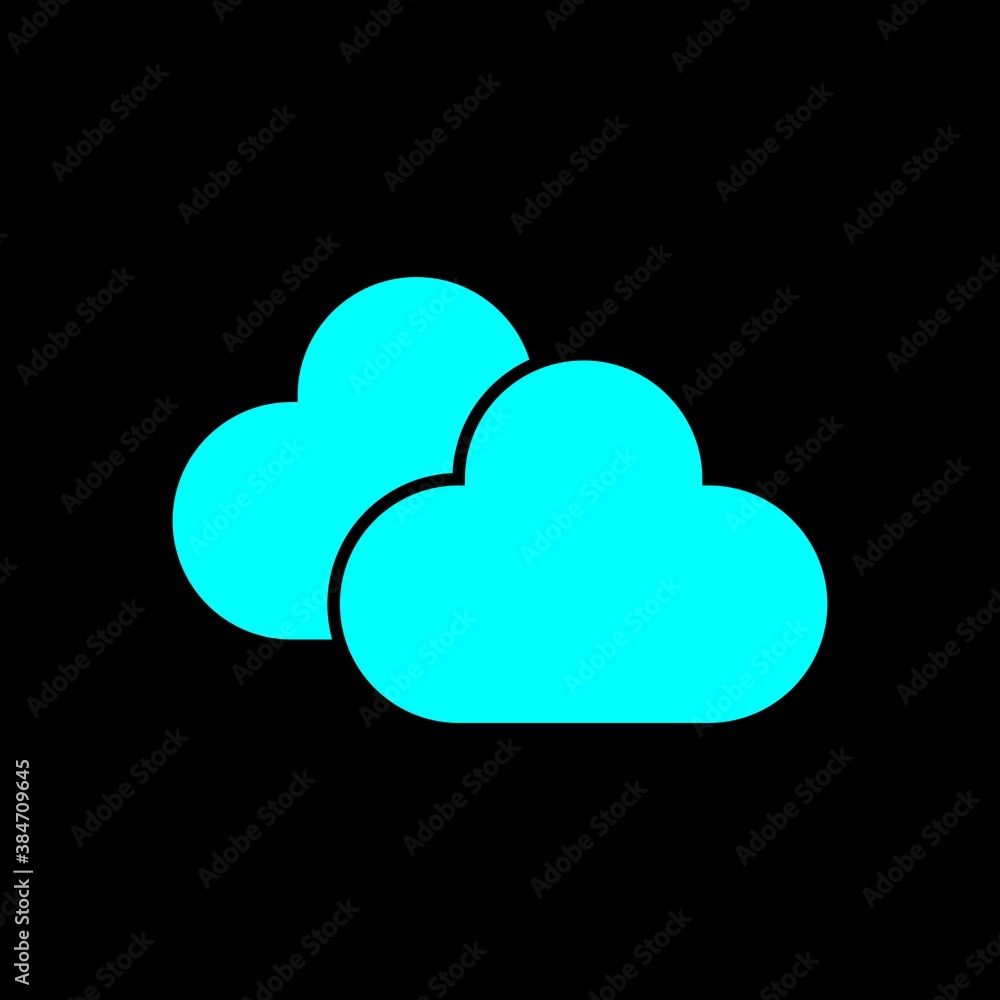 Cloudy day icon vector. Blue flat cloudy day icon Cloudy day icon vector. Blue flat cloudy day icon