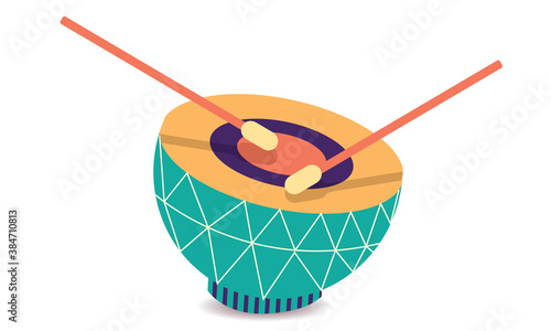 Indian drum musical instrument vector design illustration