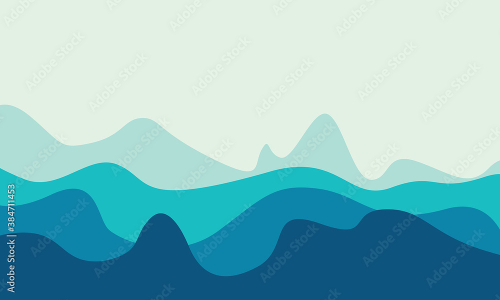 abstract ocean waves background with abstract waves vector design illustration