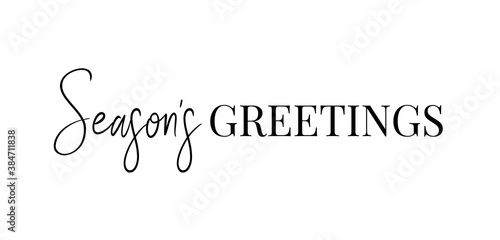 Seasons greetings Christmas holidays. Hand drawn creative calligraphy text lettering script. Design for holiday greeting cards for the Merry Christmas and Happy New Year and season holidays.
