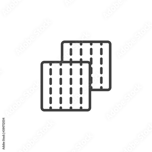 Jewish matzah line icon. linear style sign for mobile concept and web design. Matzah bread outline vector icon. Symbol, logo illustration. Vector graphics