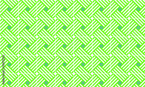 Green Seamless Pattern Vector Illustration. Element. Symmetrical Pattern