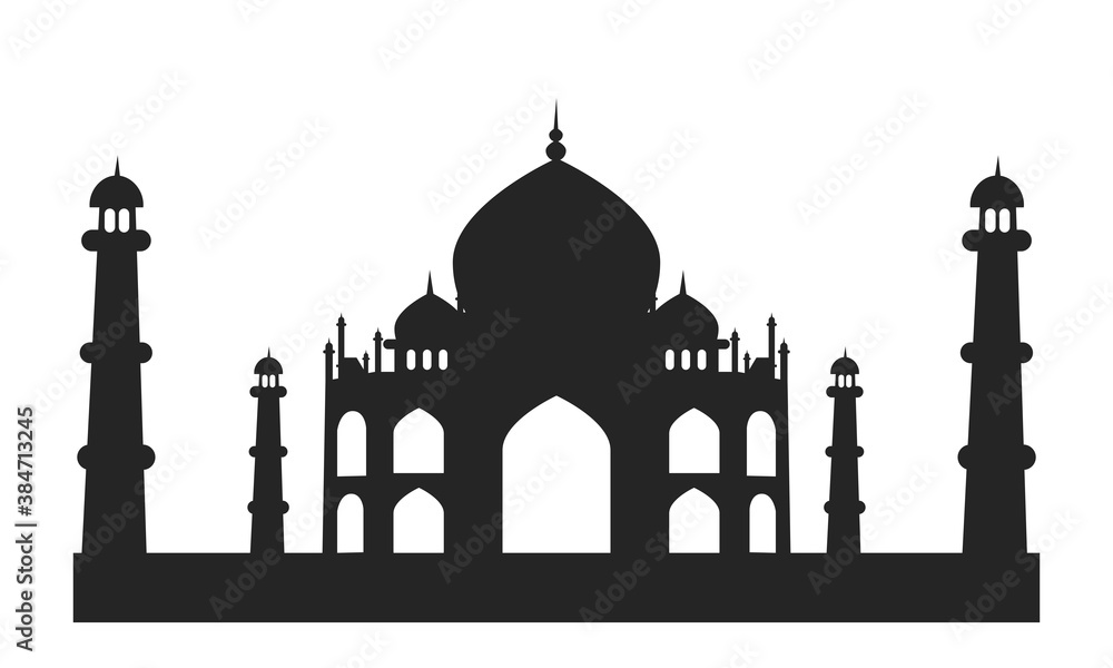 Taj mahal silhouette vector design illustration