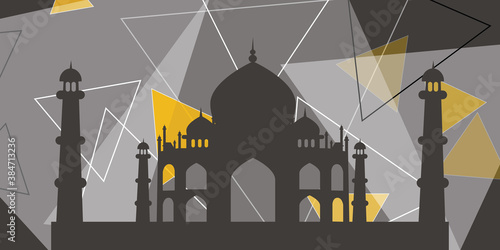 background filled with Taj mahal vector design illustration 