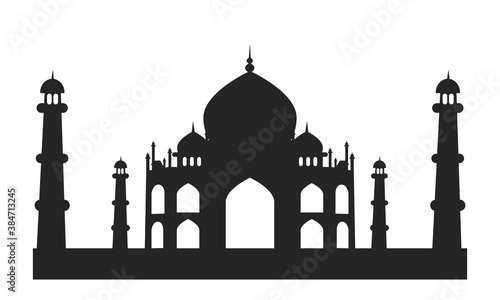 Taj mahal silhouette vector design illustration