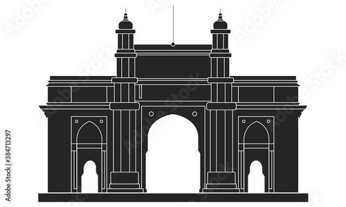 Indian Historical construction filled vector design illustration