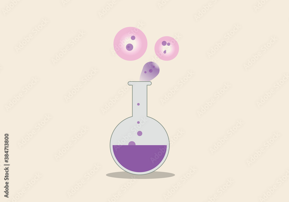 illustration of round bottom flask with chemical vector illustration of round bottom flask with chemical vector