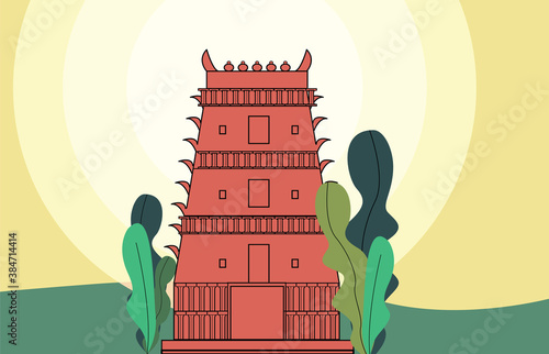 Indian temple vector design illustration