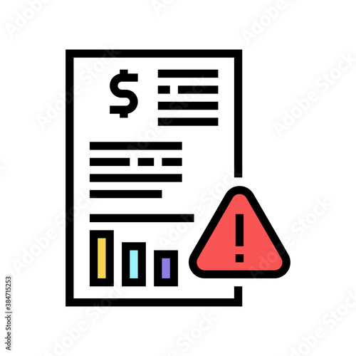 unsuccessful investments agreement color icon vector. unsuccessful investments agreement sign. isolated symbol illustration