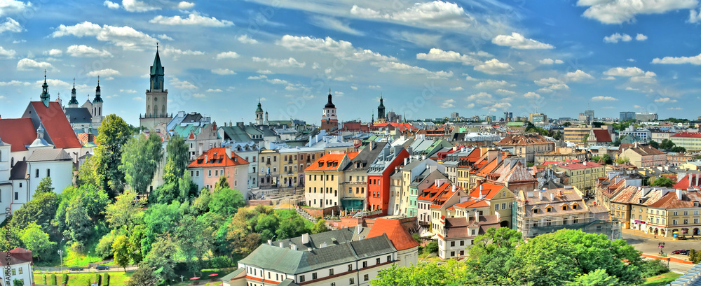 Naklejka premium Panorama Starego Miasta w Lublinie