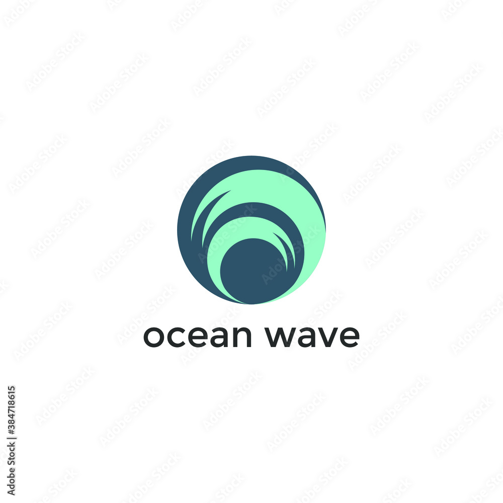 WAVE ABSTRACT ILLUSTRATION LOGO ICON VECTOR WITH FLAT COLOR FOR YOUR BUSINESS