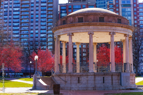 Foto View of Parkman Bandstand in Boston Common, central public park in downtown, Mas