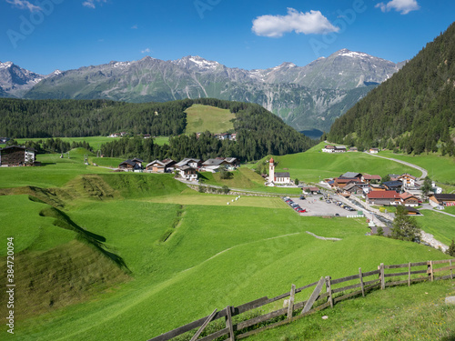 View over the village of Niederthai, Tyrol, Austria