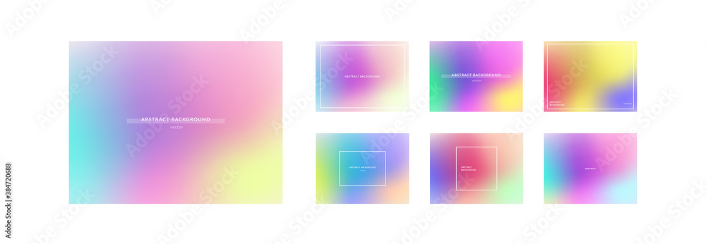 Fototapeta premium Set of different modern blurred gradient backgrounds. Template for design, covers, presentation. Vector. 
