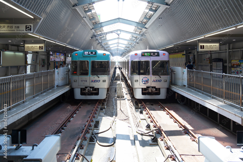 Musashino, Tokyo, JapanAugust 17, 2019 Keio Inokashira line Local