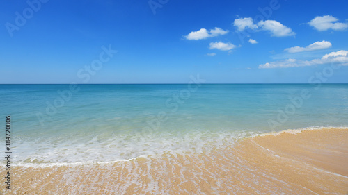 tropical beach and blue sky in nature