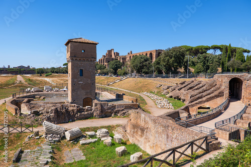 Circus Maximus Ruins in city of Rome, Italy photo