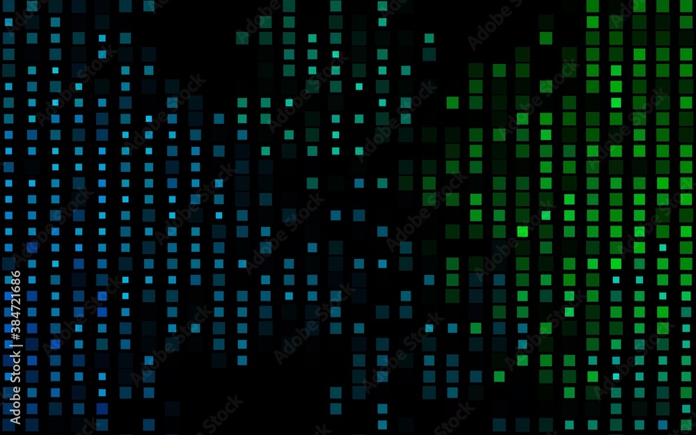 Dark Blue, Green vector backdrop with rectangles, squares.