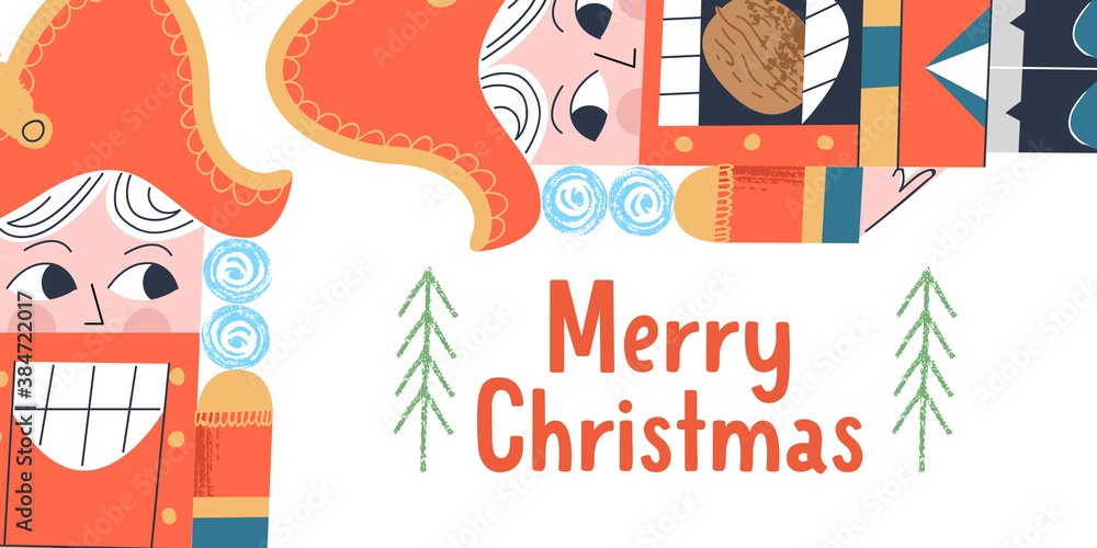 Nutcracker. Christmas tree decoration. Vector illustration.