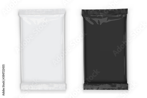 paper white and black flow packaging with transparent shadows isolated on white background mock up vector