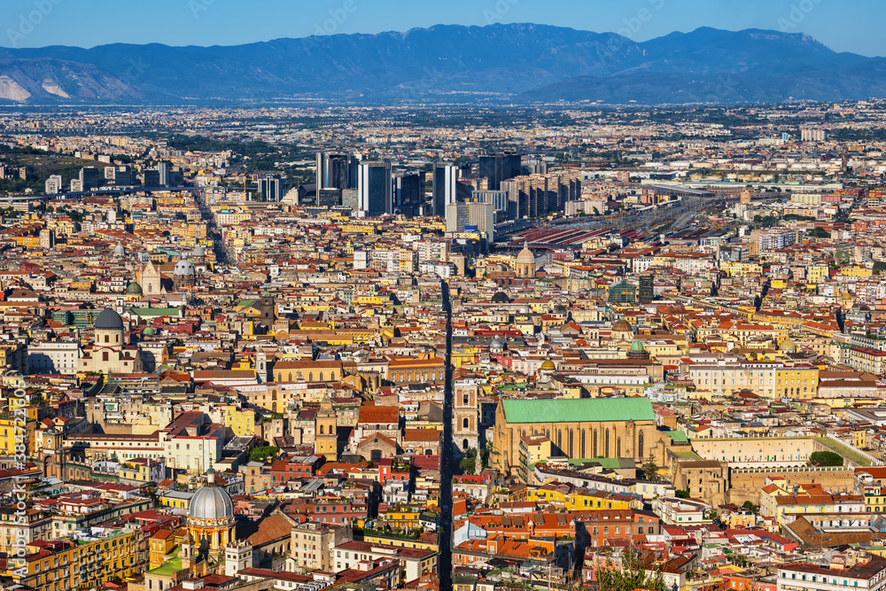 City Of Naples In Italy Aerial View