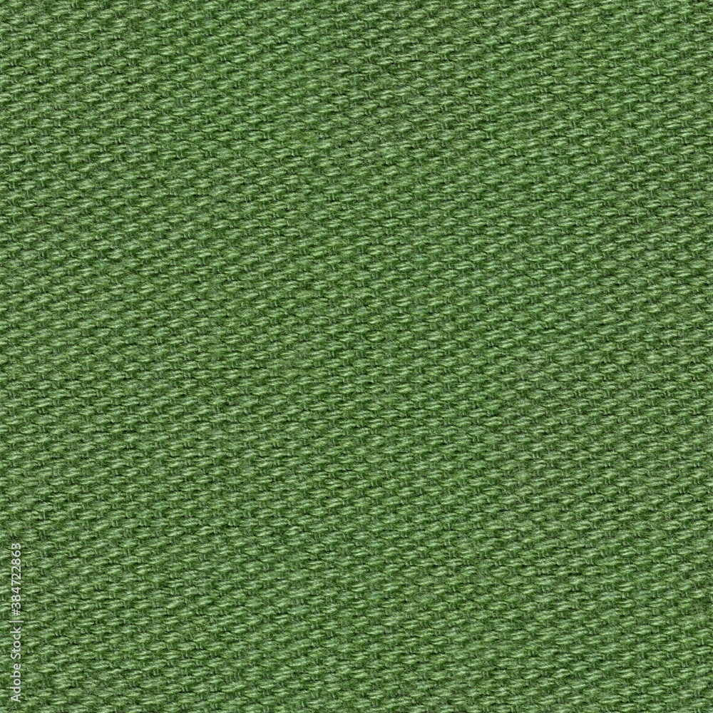 Simple green fabric background. Seamless square texture. Stock Photo Adobe Stock