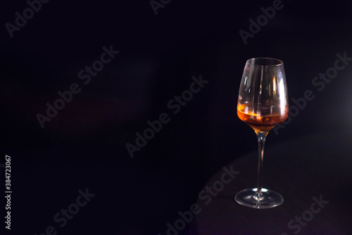 wine glass on dark background