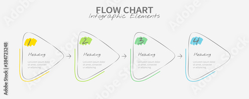 Hand-drawn flow chart infographics