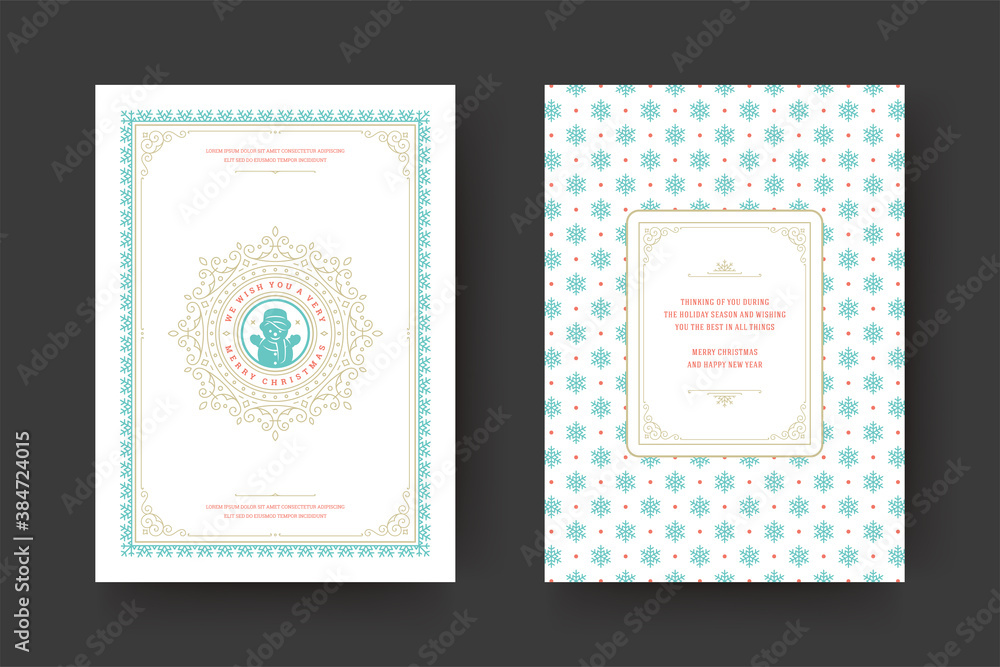 Fototapeta premium Christmas greeting card vintage typographic quote design vector illustration