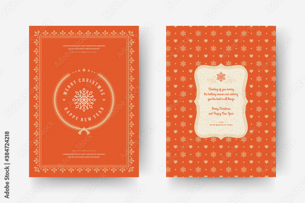 Christmas greeting card vintage typographic quote design vector illustration