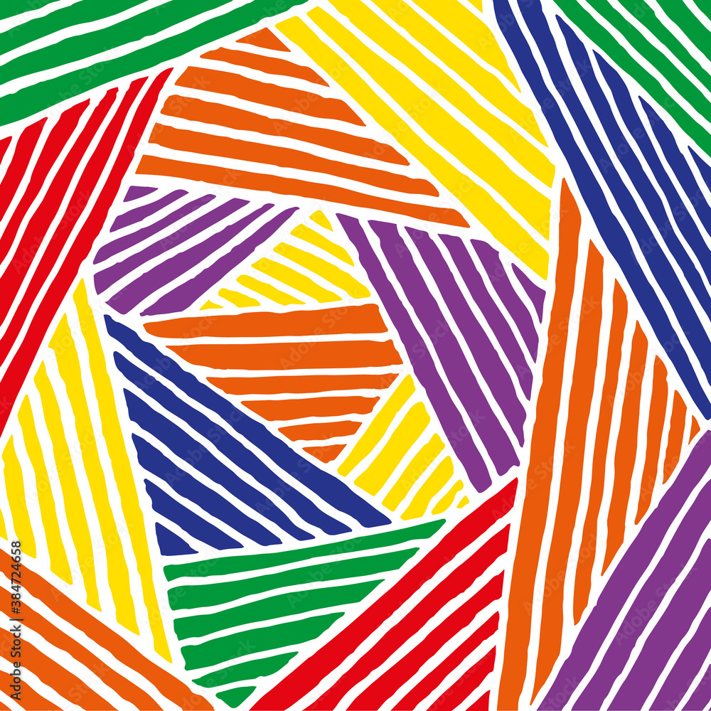 Obraz premium Vector doodle stripes pattern. Hand drawn lines design in different directions.