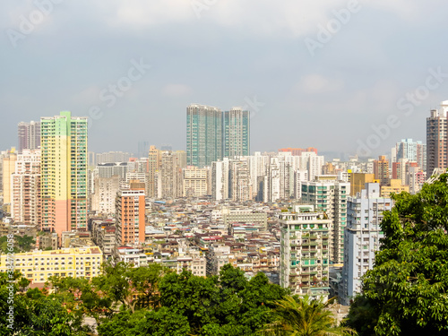 View of Macau city from the height of Guia Fortress