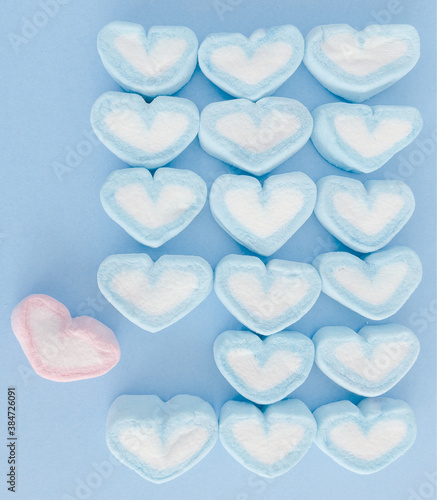 Blue marshmallow background