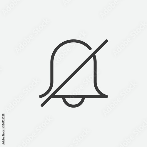 Notification off icon isolated on background. Bell symbol modern, simple, vector, icon for website design, mobile app, ui. Vector Illustration