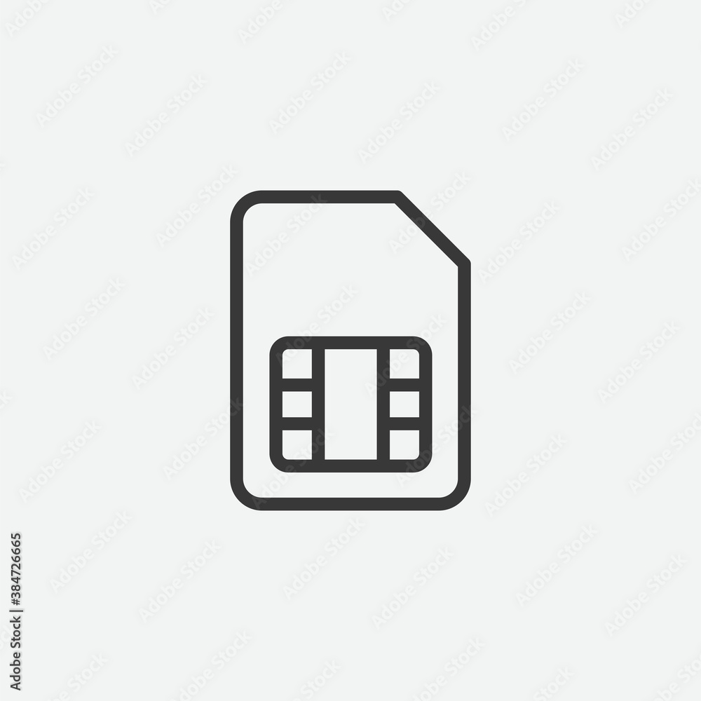 Sim card icon isolated on background. Telecommunication symbol modern, simple, vector, icon for website design, mobile app, ui. Vector Illustration Sim card icon isolated on background. Telecommunication symbol modern, simple, vector, icon for website design, mobile app, ui. Vector Illustration