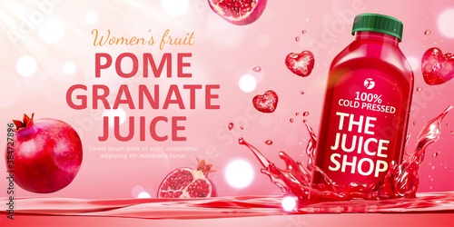 Fresh pomegranate juice ad