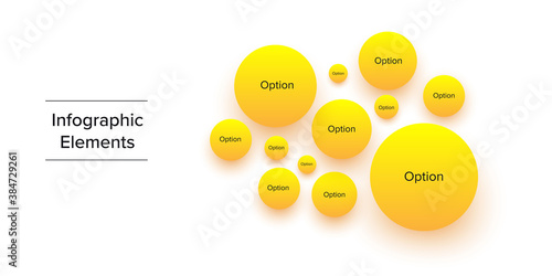 Business word cloud chart infographics with step circles. Circular corporate workflow graphic elements. Company flowchart presentation slide template. Vector info graphic design.