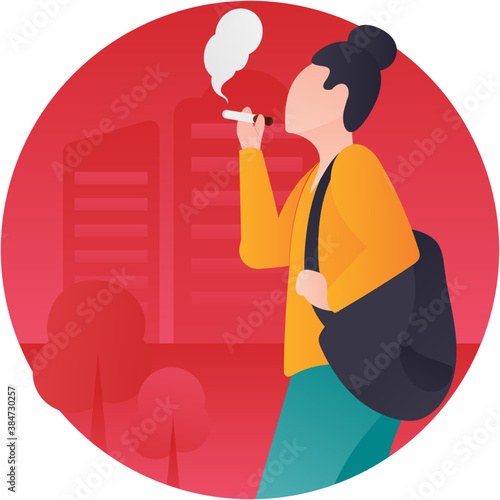 
A person doing cigarette smoking 
