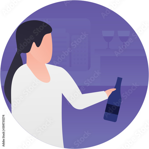 
A person with the bottle drinking alcohol 
