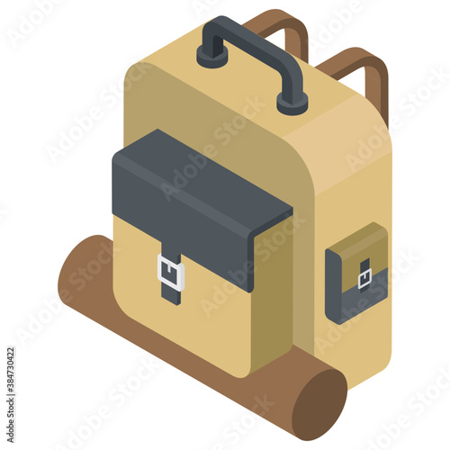 
A hiking bag to carry accessories during travel 
