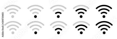 wi-fi icon vector symbol. wifi sign. isolated router internet antenna hotspot wave mobile phone set.