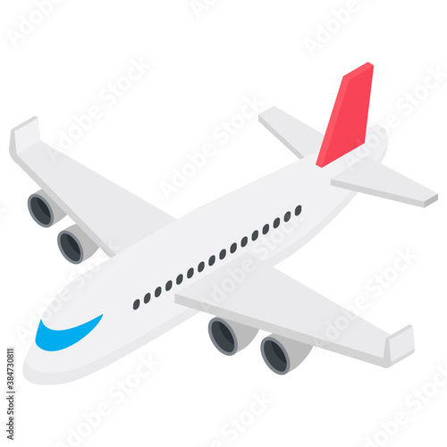 
An airplane to carry passenger from country to country 
