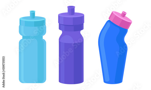 Water Bottle as Container for Holding Liquids for Consumption Vector Set