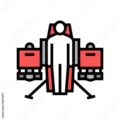 jetpack fly transport color icon vector. jetpack fly transport sign. isolated symbol illustration