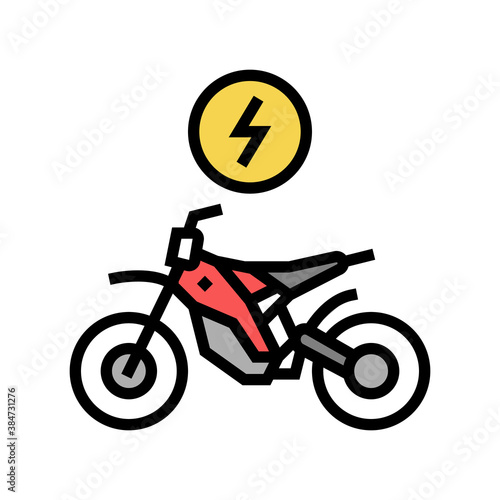 electrical bike color icon vector. electrical bike sign. isolated symbol illustration